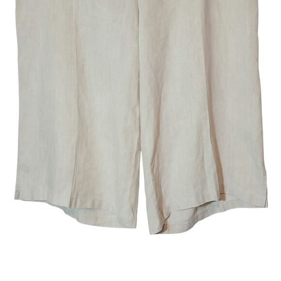In The Wash Linen Gaucho Pant Wide Leg Natural Beige Coastal Boho Chic Casual 12 - Picture 4 of 12